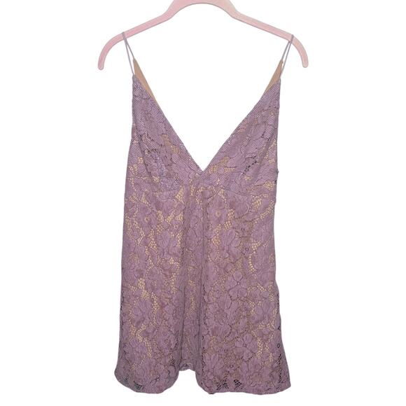 Free People Dangerous Love Lace Overlay Mini Dress Size 4 - Picture 1 of 3